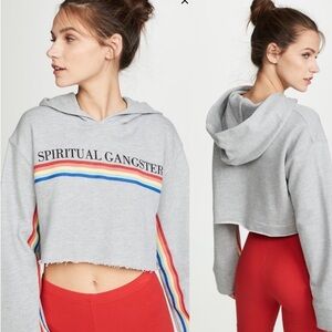 Cropped xsmall spiritual gangster hoodie rainbow theme